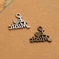 I Love Music Script Alloy Pendant Charm in 3 Finishes view 2