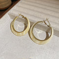 Gold Tone Open Hoop Earrings in White and Teal Jewelry view 6