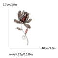 Orchid Flower Brooch In 2 Styles With Polished Metal And Decorative Details view 7