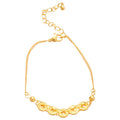 Gold Tone Chinese Coin Row Pendant Necklace Cable Chain view 5