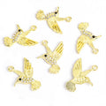 Crystal-Accented Gold Silver Hummingbird Alloy Charms in 4 Styles view 6