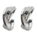 Silver Multi Band Twisted Geometric C Hoop Earrings view 5