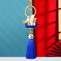 Sailing Ship Tassel Keychains in Red Blue and Assorted Color Options view 3