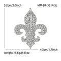 Fleur De Lis Crystal Brooch in Detailed Metal and Crystal Design view 7