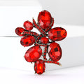 Antique Gold Faceted Crystal Leaf Brooch Four Colors view 2