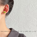 Green Rose Flower Mini Stud Earrings Textured Metal view 2