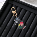 Resin Cat Silhouette Dried Flower Keychains 3 Styles view 6