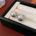 Round Faux Pearl Non Pierced Clip On Earrings in Three Styles view 6