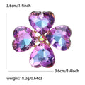 Four Heart Petal Crystal Clover Brooch in Four Colors view 9