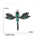 Crystal Dragonfly Brooch with Openwork Wings in Two Colors view 5
