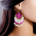 Gold Crystal Fan Jewelry Sets Bead Colors Necklace Earrings Ring view 11