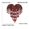Heart Rhinestone Fringe Brooch in Four Colors Decorative Lapel Pin view 6