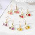 Cherry Shape Resin Dried Flower Drop Earrings 4 Colors view 1