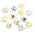 Colorful Cabochon Sunflower Jewelry Components For DIY Earrings And Bracelets Charms view 2