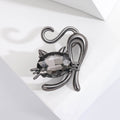 Crystal Cat Brooch Blue Red Green Black Five Styles view 9