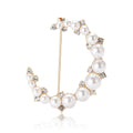 Graduated Pearl Safety Pin Brooch in Gold or Silver Tone view 5