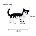 Black White Dog Enamel Metal Brooch Pin for Jackets and Lapels view 2