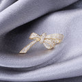 Crystal Bow Brooch In 2 Styles With Polished Metal And Decorative Details view 3