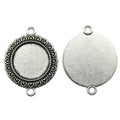 Ornate Double Loop Round Pendant Settings for Jewelry Making view 2
