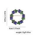 Floral Wreath Wreath Enamel Two Designs Metal Brooch Pin view 2
