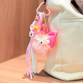 Ribbon Bow and Heart Charm Bag Clip with Lace Tassel view 2