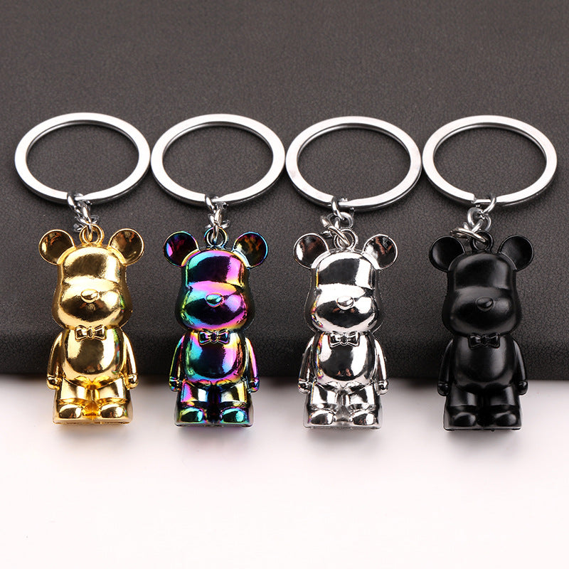 Cute Cartoon Bear Alloy Keychain for Bags and Car Keys