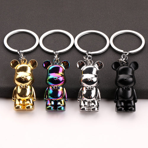 Cute Cartoon Bear Alloy Keychain for Bags and Car Keys