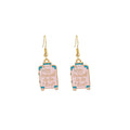 Pink Enamel Suitcase and Air Balloon Drop Earrings view 4