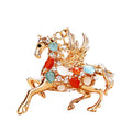 Jeweled Winged Horse Keychain with Multicolor Cabochon Stones view 5