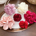 Satin Fabric Flower Open Adjustable Ring Purple Style view 2