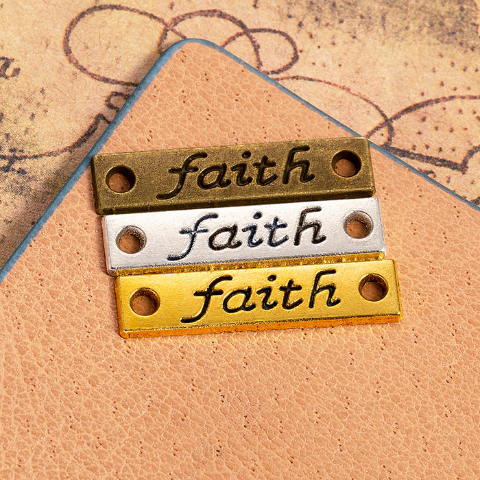 26x6mm Faith Double-Hole Bar Connector Charm