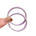 Lavender Enamel Large Hoop Earrings Fashion Earrings view 5