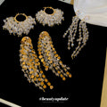 Crystal Tassel Earrings in Gold Tone with Two Drop Designs view 3