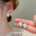 Organic Baroque Pearl Stud Earrings in Three Settings view 2