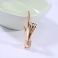 Polished I Love You Hand Sign Brooch In Gold And Silver Tones view 6