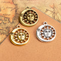 Sun and Crescent Moon Face Metal Charm Pendants for Jewelry Making view 1
