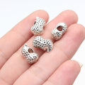 14x8.7x7.7mm 2.6g Antique Silver Zinc Alloy Peanut Large Hole Spacer Beads for Bracelet Jewelry Making