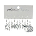 Five-Pair Antique Silver Halloween Hook Earring Set view 5