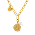 Gold Paperclip Bee Coin Pearl Pendant Necklace Chain view 5