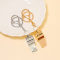 Metal Whistle Keychain Gold Or Silver Referee Charm Clip view 4