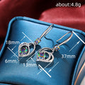 Silver Tone Multicolor Heart Drop Hook Earrings Jewelry view 4