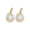 Round Pearl Look Stud Earrings in Nineteen Size and Tone Options view 5