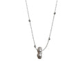 Silver Tone Beaded Necklace with Small Floral Cluster Pendant view 5