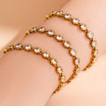 Crystal Tennis Bracelet in Three Fixed Lengths and Gold Tone view 3