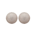 Oversized Silver Crystal Dome Stud Earrings Statement Jewelry view 5