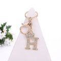 Crown Initial Letter Rhinestone Keychain Gold Tone Letters A-Z view 12