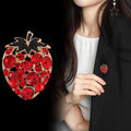 Strawberry Crystal Enamel Metal Brooch Pin for Jackets and Lapels view 5