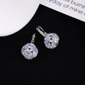 Clear Faceted Sphere Silver Tone Hook Drop Earrings view 4