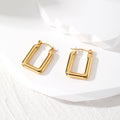 Gold Tone Open Geometric Hoop Earrings in Eight Designs view 6