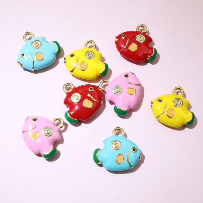 Colorful Enamel Puffer Fish Charms in Five Pictured Options